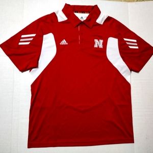 Adidas Nebraska Cornhuskers Polo Men Large Climalite